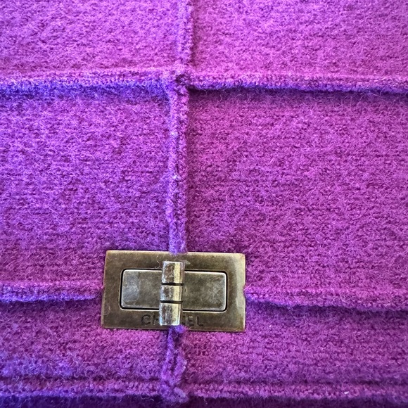 Chanel 2.55 wool shoulder & crossbody bag | Very good condition | Purple, Wool - Picture 2 of 9